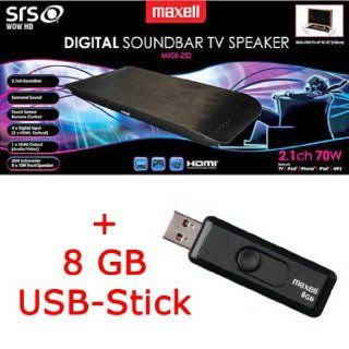Maxell MXSB 252 Digital 2.1 Surround Soundbar + USB Stick 8GB 