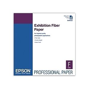 Epson Exhibition Fine Art Fiber Glossy Inkjet Paper, 12 mil., 325gsm