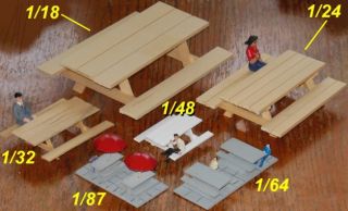 32 Scale Picnic Table for Dioramas RoadRacing &Trains
