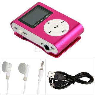 4GB LCD Display MP3 WMA Player mit Clip FM Radio Pink
