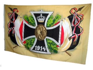 Fahne EK 1914 Kaiser Wilhelm 250 x 150cm Hissfahne !