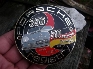 PORSCHE 356 REGISTRY USA   50 JAHRE PORSCHE Badge Jubiläum Plakette