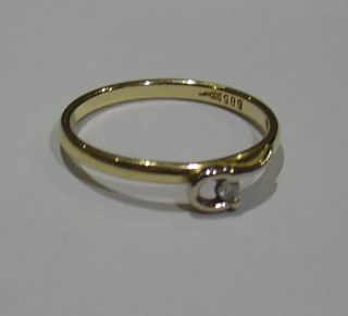 585 Weißgold/ Gelbgold Ring m. Brillant Brillantring 0,03ct TWVSI