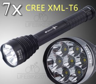 8500 Lumens 7x CREE XM L XML T6 LED Flashlight Torch 7T6