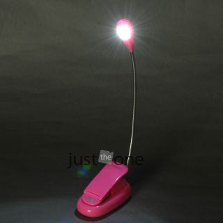 Pink 360° Flexibel Schwanenhals Klemmlampe LED Leseleuchte Buchlampe