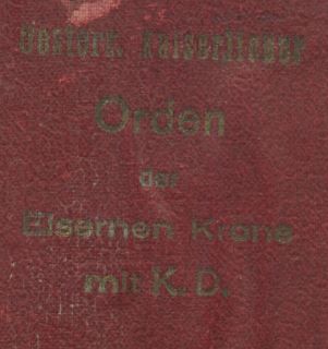 Etui Orden der Eisernen Krone III. Klasse mit KD K.D. Österr