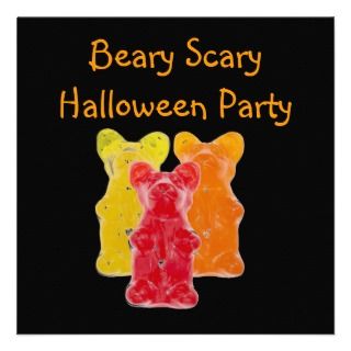 Beary Scary Gummy Bear Halloween Party Invites