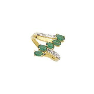 Damenring   Bicolor Gold 750/000   Smaragd & Diamant   Größe 50