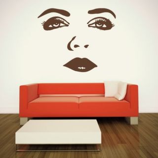 WT719 Wandtattoo Aufkleber Gesicht Silhouette Motiv Wohnzimmer Design
