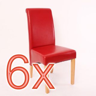 6x Esszimmerstuhl Lehnstuhl Stuhl M37, schwarz, rot, braun, creme