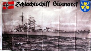 Fahne Flagge SCHLACHTSCHIFF BISMARCK Kriegsmarine *** F 372