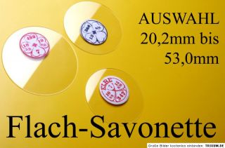 FLACH   SAVONETTEN   GLAS  A U S W A H L. FLACH meist verwendet zur