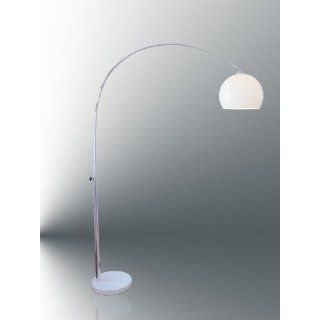 Bogenlampe Lilli, Top Quality, große 224cm hoch, weißer Schirm, Kiom