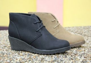 Damen Ankle Boots Keilabsatz Schnürer Stiefeletten Stiefel Schuhe