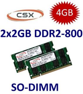 2x 2GB 4GB Laptop Speicher DDR2 RAM 800 Mhz SO DIMM PC2 6400S Notebook