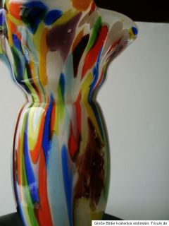 MURANO GLAS VASE Chice 33 cm hohe Multicolorvase TOP Sammlerstück