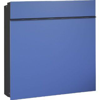 Serafini Briefkasten FLAT WIDE GLAS, in fernblau (RAL 5023) 