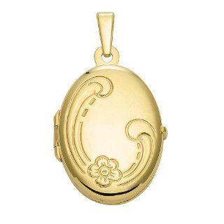 Gold Medaillon / Medallion oval aus 333 Gelbgold Schmuck