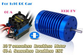 B3650 KV3930 Sensorless Brushless Motor 10T + Sensorless ESC 60A For