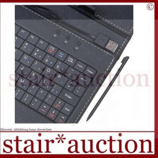 Zoll Tablet PC Tasche mit USB Tastatur Keyboard Schutztasche