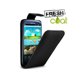 Fresh Coat Samsung Galaxy S3 Flip Case Black Soft PU Leather w