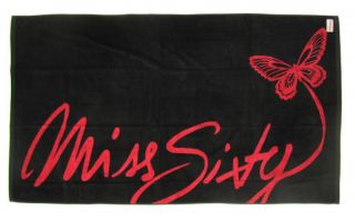 Miss Sixty Strandtuch Handtuch Towel Goa Telo schwarz