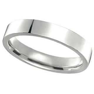 Allurez   950 Palladium Wedding Band Plain Ring Flat Comfort Fit (4 Mm