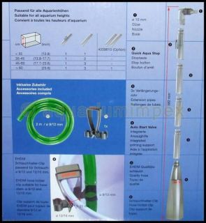 Eheim Bodengrund Reinigung Set + Schlauch + Clip Mulmsauger Mulmglocke