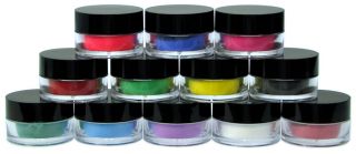 12 Farbe Acryl Pulver Puder Nail Art in Set Dosen NEU