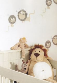 Schöne Kinderzimmer Tapete mit niedlichem Löwen Motiv