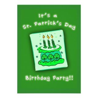 St Patricks Day Birthday Party Custom Invitations
