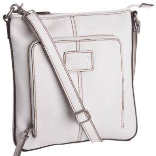 FOSSIL Damen Handtasche Umhängetasche aus weißem Leder Crosstown