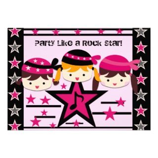 Customized Party Like a Rock Star Birthday Invite