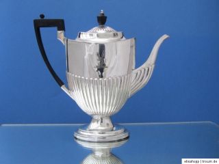 Antike engl. Kaffeekanne Queen Anne 1,2 L Teekanne versilbert SILBER