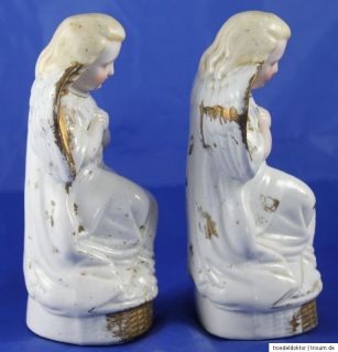 alte kleine Engel Engelpaar Putte Engelchen Porzellan Gold