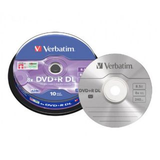 10 VERBATIM 43666 DVD+R DOUBLE LAYER 8 X 8,5GB 240 MIN