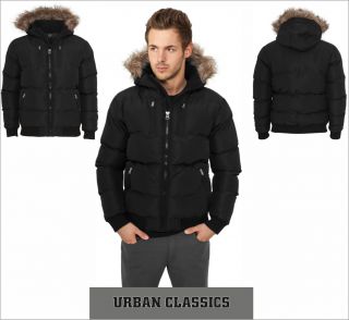 Urban Classics Expedition Jacket Herren Winter Jacke mit Pelzkragen