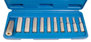 11 Nüsse Steckschlüssel LANG Nuss 1/4,4 13 mm Koffer