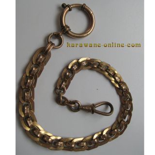 Antike Taschenuhrkette Uhrenkette M. CHARNIER Gold Doublé 26,5cm