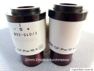Carl Zeiss Mikroskop Okular  Paar GF  Pw 10x (25) 30mm ø