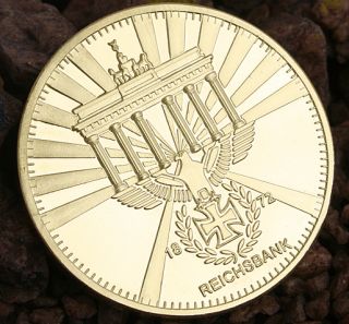 Reichsadler Reichsbank Gold Barren Muenze 1872 999 Gold vergoldet