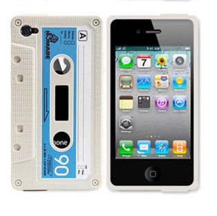IPHONE 4 4S RETRO KASSETTE CASE Cover Tasche Bumper Tape Silikon