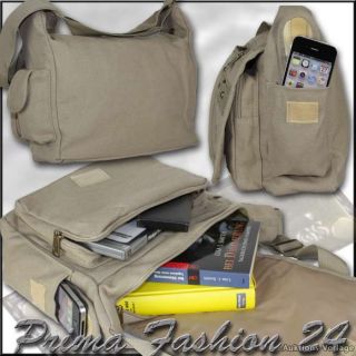 Tasche Umhängetasche Handtasche Stoff Canvas Messenger Bag Schwarz