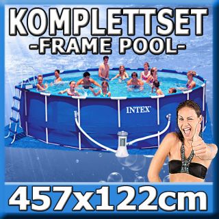 INTEX Schwimmbecken Swimming Pool Schwimmbad Stahlwand 457x122