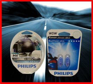 Philips X treme Vision H4 12V Glühbirnen 2er Set + 2 St. W5W Blue