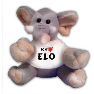 Elefant Plüschtier mit Ich liebe Elo T Shirt Spielzeug