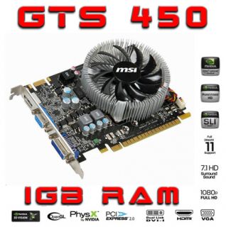 1GB 1024MB nVidia GeForce GTS450 PC Grafikkarte GTS 450