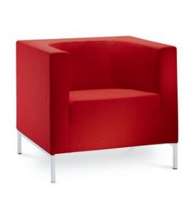 LD Seating Designer KUBIK Sessel Lounge vollgepolsterter Sessel in rot