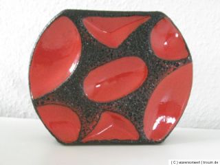 Fat Lava Vase Roth Keramik / Studiokeramik 60 70er Jahre   Germany Art