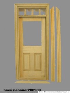 Zimmertür Tür aus Naturholz mit Türzarge und Leisten m Plexiglas